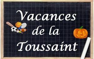 Planning vacances de Toussaint 2015