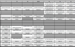 Planning groupes compétitions vacances avril 2016